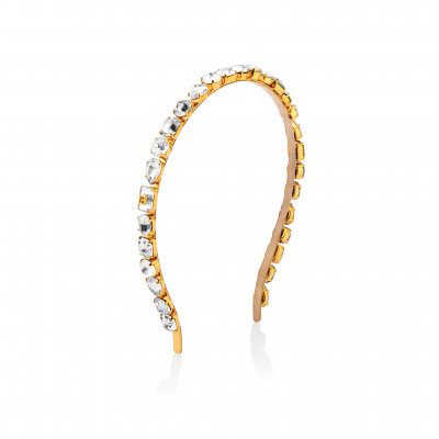 Balmain Eclat Headband Small Silver/Gold 18K 金水晶头箍