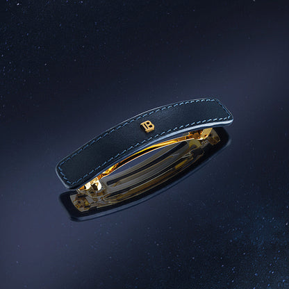 Balmain Limited Edition Leather Barrette Cosmic Sapphire C4 25