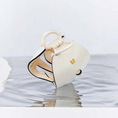 Balmain Cellulose Acetate Pince à Cheveux Imperiale White